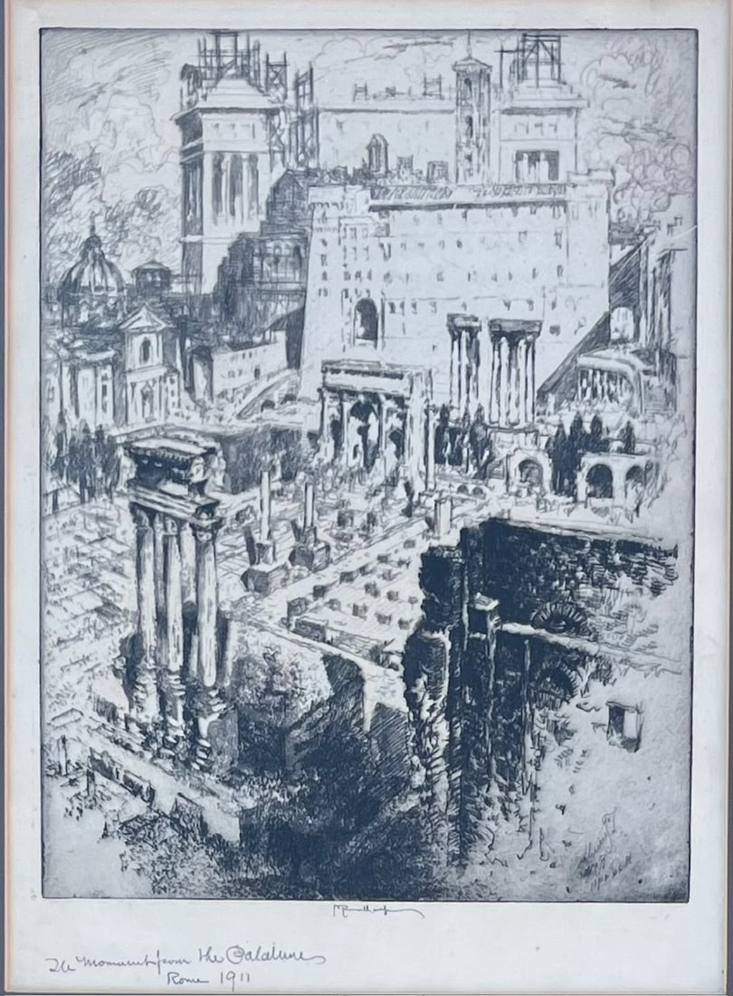 ETCHING OF 'OLD AND NEW ROME' BY JOSEPH PENNELL (1857-1926) (1 of 8)