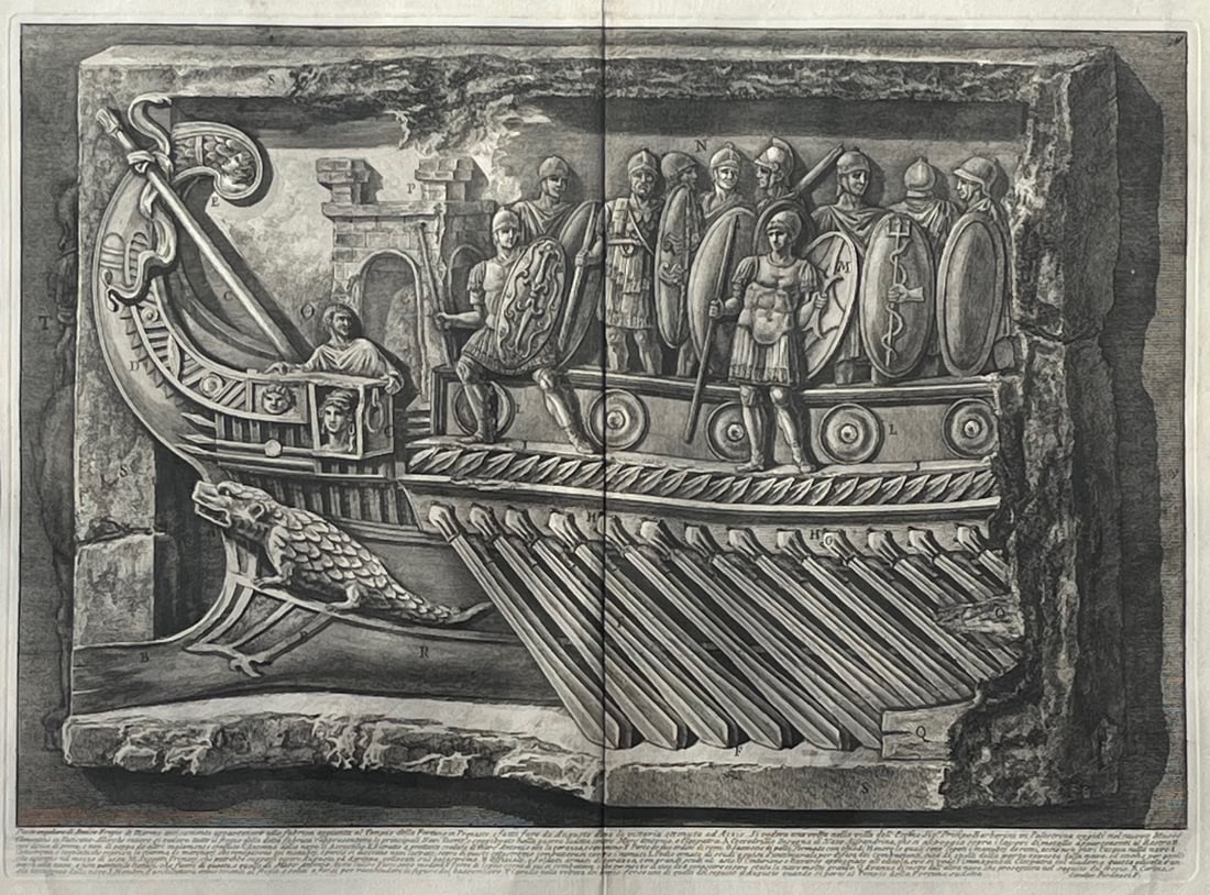 18TH C. ETCHING 'A ROMAN SHIP' BY BERNARD PICART (1673-1733) (1 of 12)