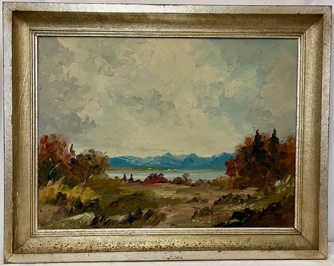 GERMAN O/C MOUNTAIN LANDSCAPE WITH LAKE - GEORG KISTE (1908-1997) (1 of 13)