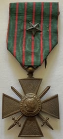 WWI FRENCH WAR CROSS MEDAL "CROIX DE GUERRE" 1914-1917