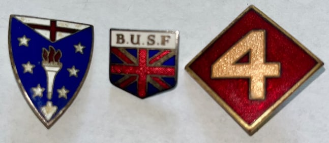 LOT OF 3 ENAMELED MILITARY PINS