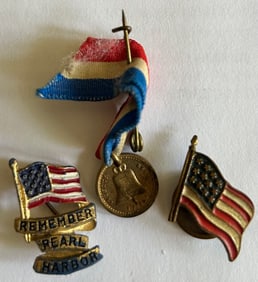 LOT OF 3 VINTAGE MILITARY PINS