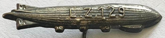 RARE VINTAGE GERMAN AIRSHIP HINDENBURG STICK PIN W/ SWASTIKA