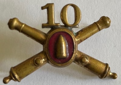 WWII 10TH COAST ARTILLARY OFFICERS COLLAR INSIGNIA