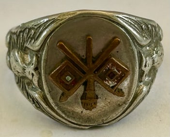 STERLING SILVER U.S. ARMY MILITARY SIGNAL CORPS RING