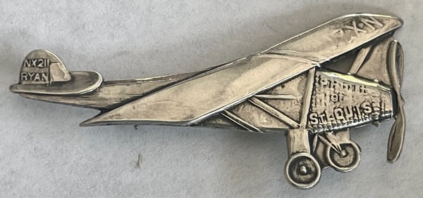 VINTAGE STERLING SILVER SPIRIT OF ST. LOUIS AIRPLANE PIN