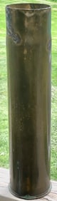 WWII 14" BRASS ORDNANCE SHELL CASING - 75MM FIELD GUN