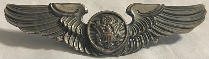 WWII STERLING SILVER USAAF 1944 AIRCREW BREVET WINGS