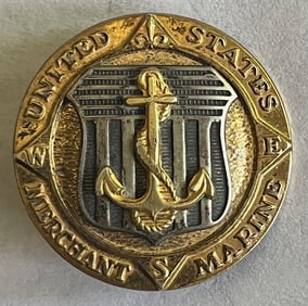 WWII STERLING MERCHANT MARINE OFFICER'S COLLAR INSIGNIA