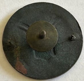 WWII U.S. ARMY ENLISTED VISOR HAT BADGE IN BLACKENED BRONZE