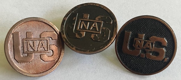 LOT OF 3 WWI U.S. NATIONAL ARMY SCREW BACK COLLAR DISCS