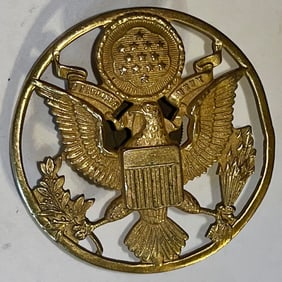 WWII U.S. ARMY OFFICER'S HAT BADGE / INSIGNIA PIN