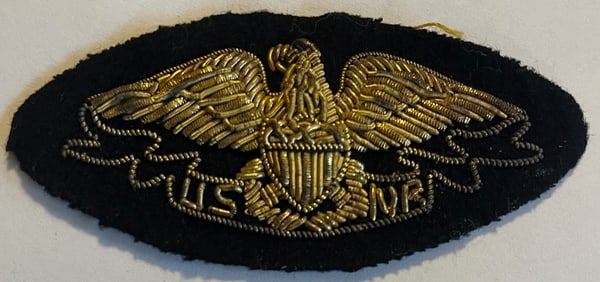 ORIGINAL WWII U.S. NAVAL RESERVE OFFICERS BREAST BADGE / PATCH