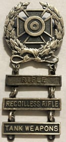 STERLING SILVER U.S. ARMY EXPERT MARKSMAN BADGES