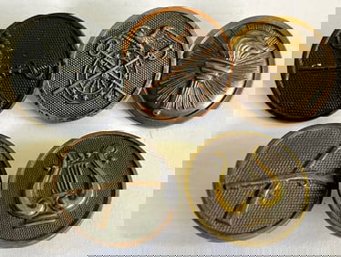 LOT OF 5 VARIOUS WWI MILITARY COLLAR DISCS