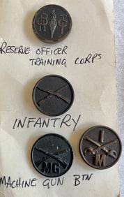 LOT OF 6 VARIOUS WWI MILITARY COLLAR DISCS