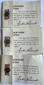 LOT OF 3 STERLING SILVER WWII ARMY NAVY PRODUCTION AWARD PINS
