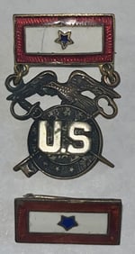 2 MILITARY PCS - WWII U.S. ARMY QUARTERMASTER SON IN SERVICE WINGS