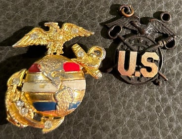 LOT OF 3 MILITARY PINS INCLUDING SWEETHEART PINS
