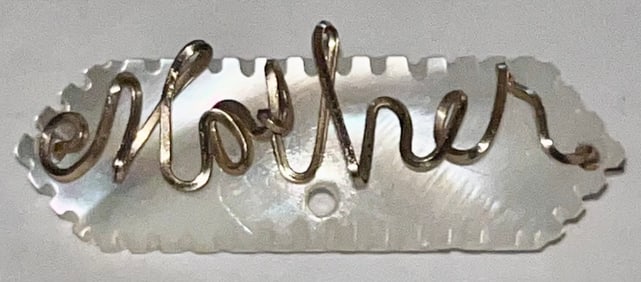 MILITARY WWII SWEETHEART "MOTHER" GOLD FILLED & M.O.P. BROOCH / PIN