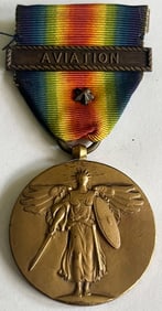 U.S. WWI VICTORY MEDAL & RIBBON WITH AVIATION CLASP