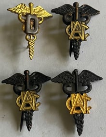 LOT OF 4 WWII U.S. ARMY MEDICAL CORPS COLLAR PINS