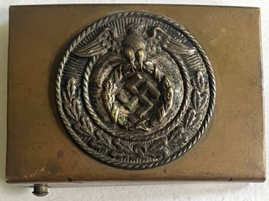 WWII GERMAN EAGLE & SWASTIKA BELT BUCKLE "SA"