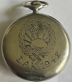 WWII ERA ENGRAVED CHRONOMETER AFRA WATCH CO. SILVER POCKET WATCH