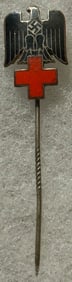 WWII GERMAN DRK RED CROSS MEMBERSHIP STICK PIN W/ EAGLE, SWASTIKA