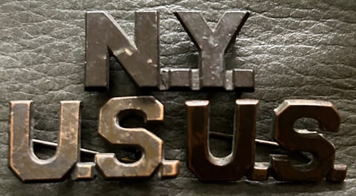 LOT OF 3 WWI ARMY OFFICER / N.Y. OFFICER COLLAR INSIGNIA PINS