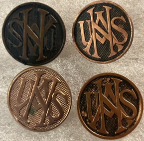 LOT OF 4 WWI U.S.A. NATIONAL ARMY INSIGNIA COLLAR DISCS
