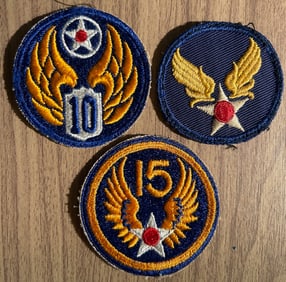 LOT OF 3 U.S. MILITARY PATCHES - AIR FORCE, ARMY AIR FORCE (USAAF)