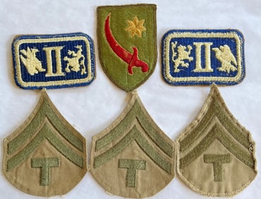 LOT OF 6 U.S. WWII ARMY MILITARY PATCHES