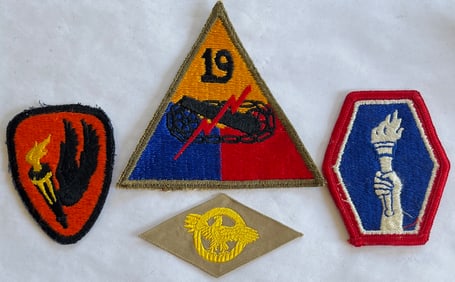 LOT OF 4 U.S. WWII ERA MILITARY PATCHES