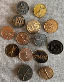 LOT OF 14 VARIOUS U.S. MILITARY COLLAR DISCS