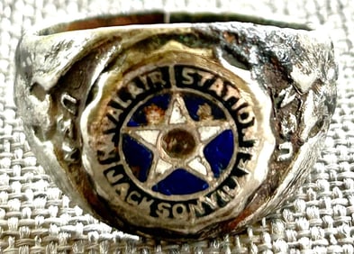VINTAGE STERLING SILVER JACKSONVILLE FL. NAVAL AIR STATION RING