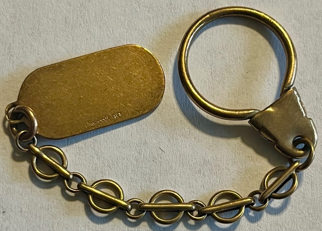 9K YELLOW GOLD KEY CHAIN / FOB - "CHAINCRAFT MADE IN ENGLAND" - 5.82 GRAMS (1 of 8)