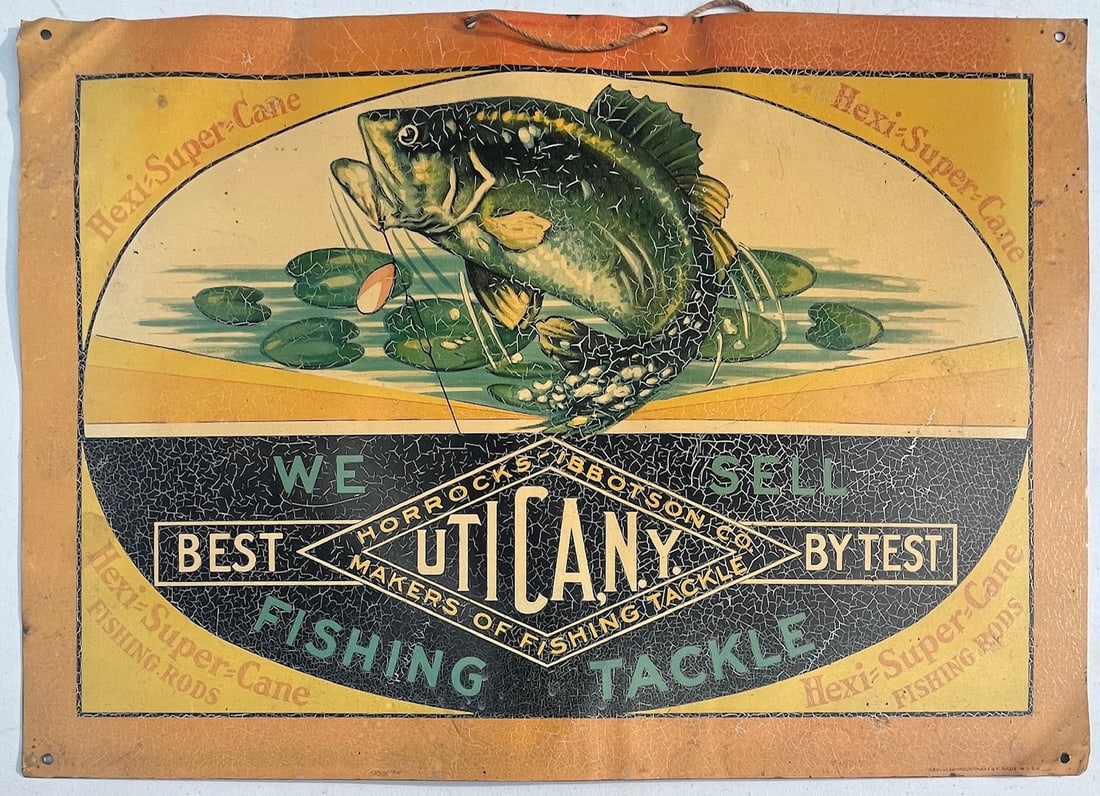 VINTAGE MEDAL FISHING TACKLE ADVERTISING SIGN (1 of 9)