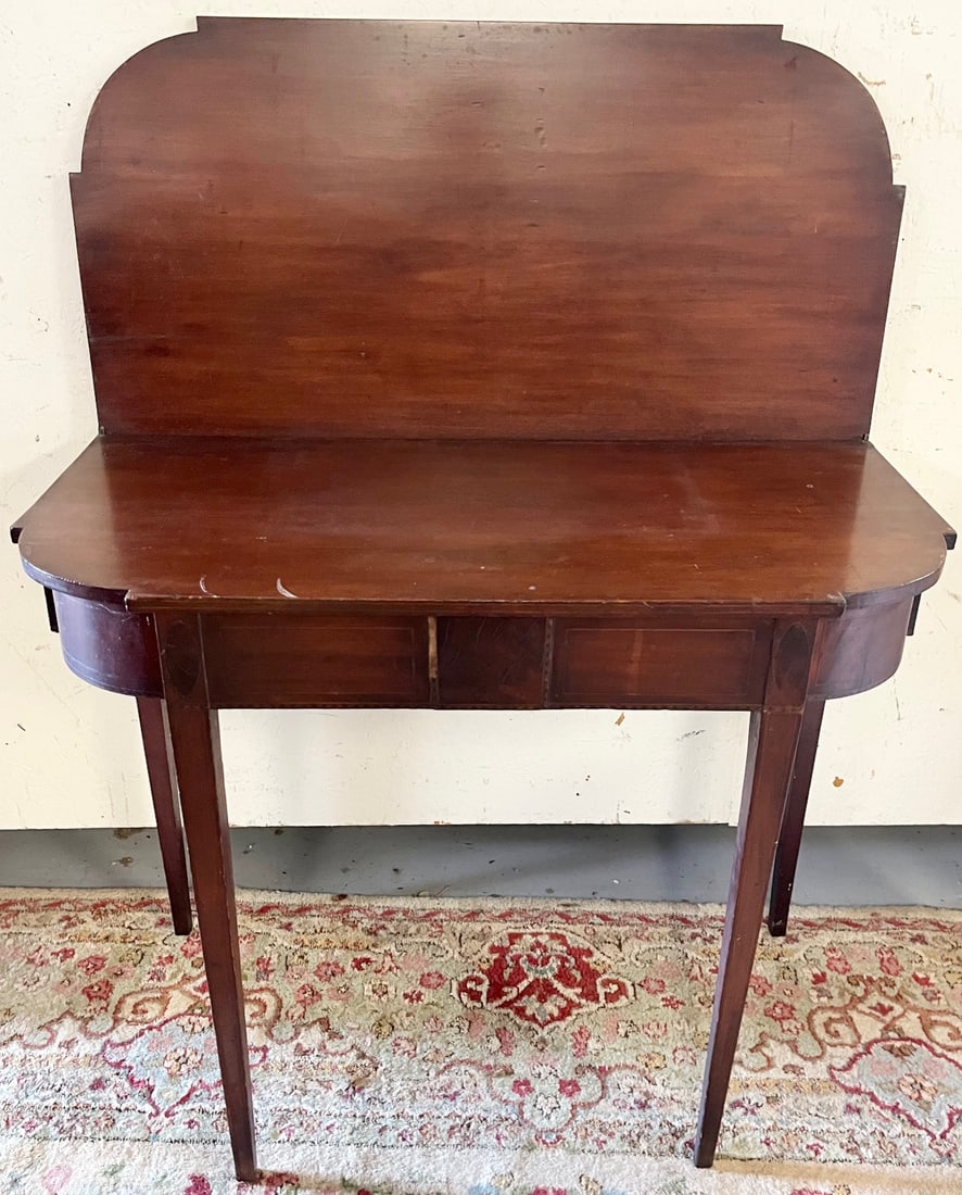 AMERICAN HEPPLEWHITE FLIP TOP GAME TABLE WITH INLAY (1 of 14)