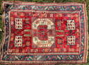 BEAUTIFUL KARACHOF CAUCASIAN ANTIQUE HAND MADE RUG - 94" X 72 1/2"