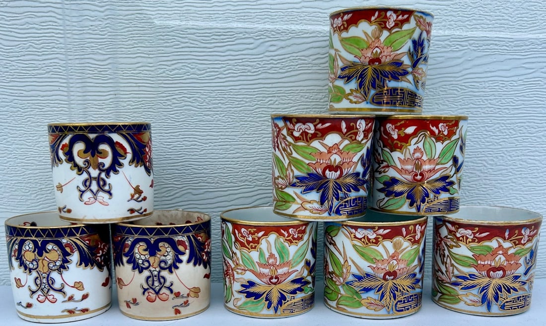 LOT OF 9 EARLY 19TH C. COALPORT PORCELAIN CUPS / MUGS (1 of 9)