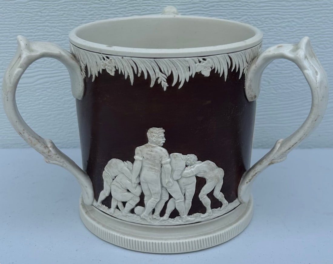 19TH C. ENGLISH COPELAND SPODE LOVING CUP W/ SPORTING SCENE (1 of 7)