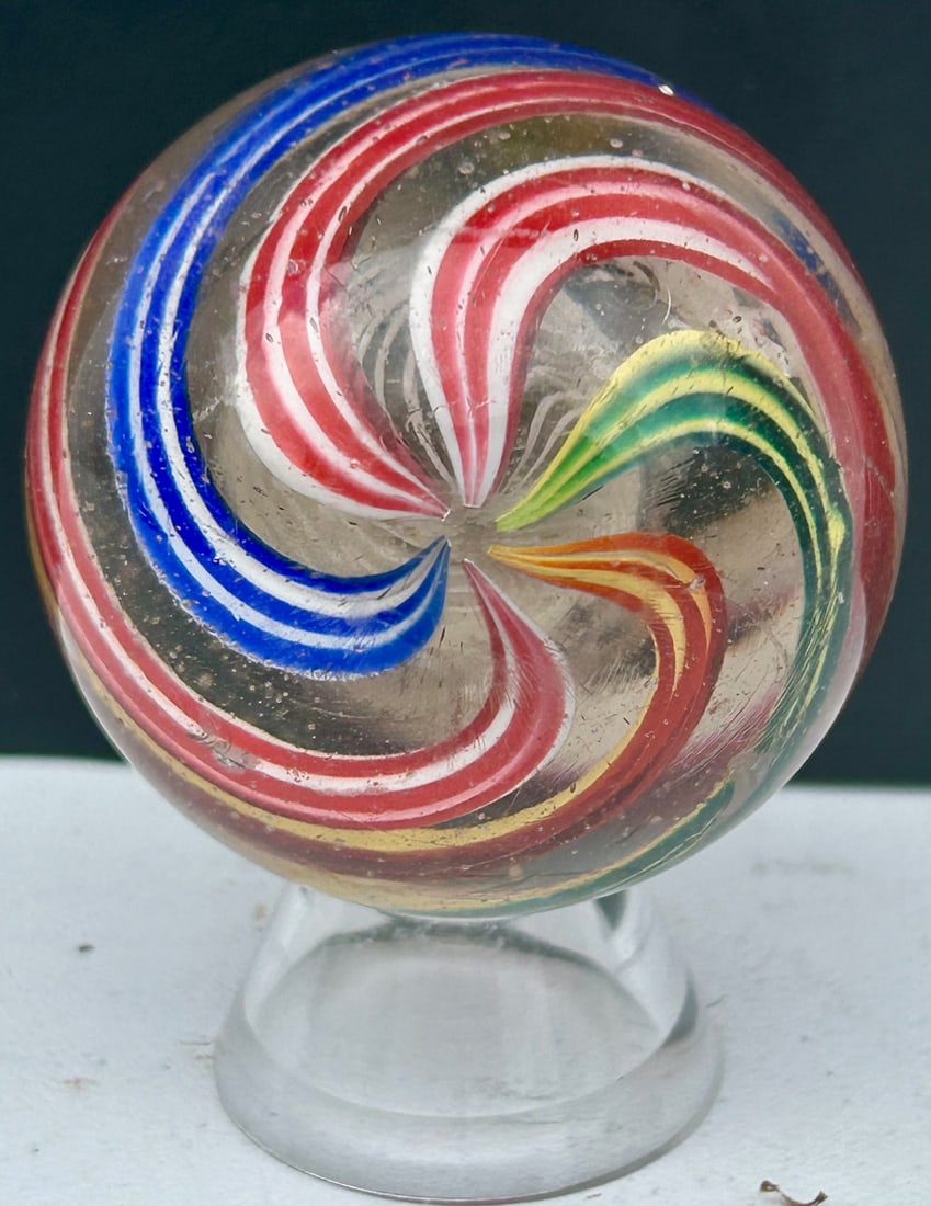 LG. ANTIQUE SWIRL LATTICINO CORE MARBLE / SHOOTER (1 of 12)