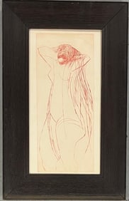 Framed Impressionist nude etching / engraving