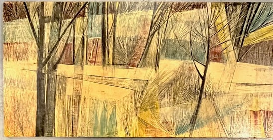 Large Mixed Media on Wood Board Signed Lewando (Royal Lewando, 20th C.)