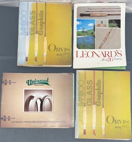 2 Orvis 1976 catalogs, Leonard's 1976 catalog and Universal Tire Catalog