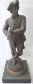 Antique Zinc / Spelter Soldier Figure on Marble Base