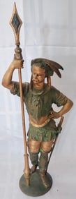 Antique Metal Cavalier Guard Figure, Statue