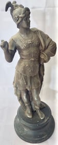 Antique Spelter Neo-Classical Greek Roman Soldier Figure
