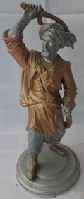 Paint Decorated Metal Figure with a Sword